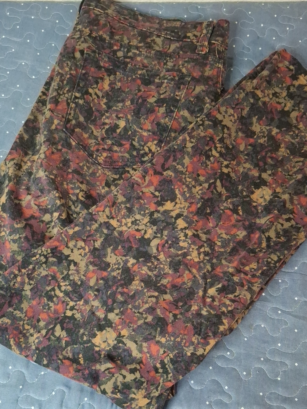 Gloria Vanderbilt Amanda Floral Straight Leg Jeans size 14